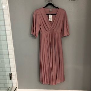 💓ASOS pink pleated midi Maternity Dress 🤰🏼💓